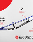 Syndyt 210 Pro XL BMX Racing Bike Frame – 21” Top Tube, 6061-T6 Aluminum (4.05 lbs), Tapered 42/52 Head Tube, B52 Tech BB, 10/15/20mm Hubs, 140mm Disc Brake, Chain Tensioners – Red Bicycle Frame