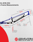 Syndyt 210 Pro XL BMX Racing Bike Frame – 21” Top Tube, 6061-T6 Aluminum (4.05 lbs), Tapered 42/52 Head Tube, B52 Tech BB, 10/15/20mm Hubs, 140mm Disc Brake, Chain Tensioners – Red Bicycle Frame