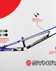 Syndyt 225 Pro 4XL BMX Racing Bike Frame – 22.5” Top Tube, 6061-T6 Aluminum (4.19 lbs), Tapered 42/52 Head Tube, B52 Tech BB, 10/15/20mm Hubs, 140mm Disc Brake, Integrated Chain Tensioners – Red