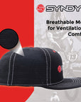 Syndyt Black Mesh Flat Bill Snapback Hat