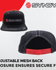 Syndyt Black Mesh Flat Bill Snapback Hat