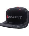 Syndyt Black Mesh Flat Bill Snapback Hat