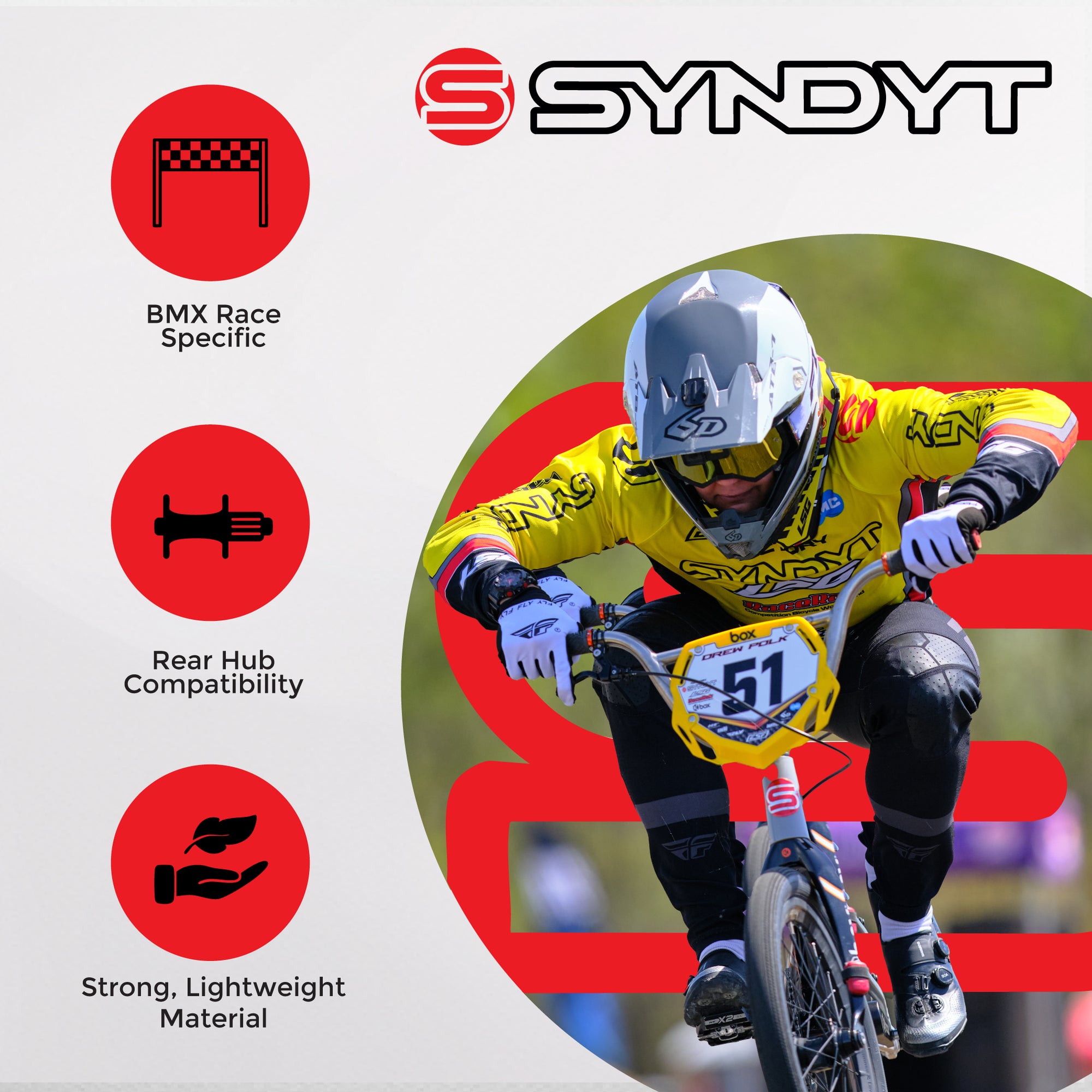 Syndyt 210 Pro XL BMX Racing Bike Frame – 21” Top Tube, 6061-T6 Aluminum (4.05 lbs), Tapered 42/52 Head Tube, B52 Tech BB, 10/15/20mm Hubs, 140mm Disc Brake,  Chain Tensioners – Red Bicycle Frame
