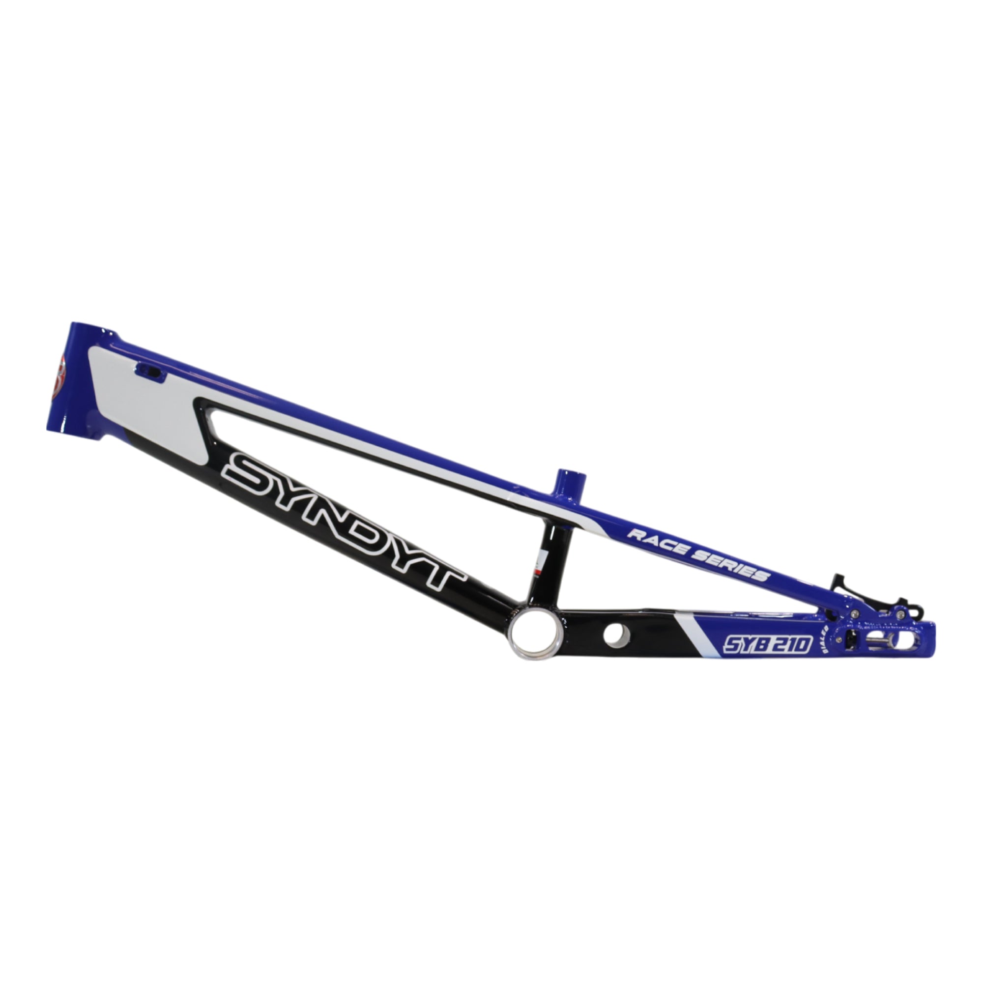 Syndyt 210 Pro XL BMX Racing Bike Frame – 21” Top Tube, 6061-T6 Aluminum (4.05 lbs), Tapered 42/52 Head Tube, B52 Tech BB, 10/15/20mm Hubs, 140mm Disc Brake,  Chain Tensioners – Red Bicycle Frame