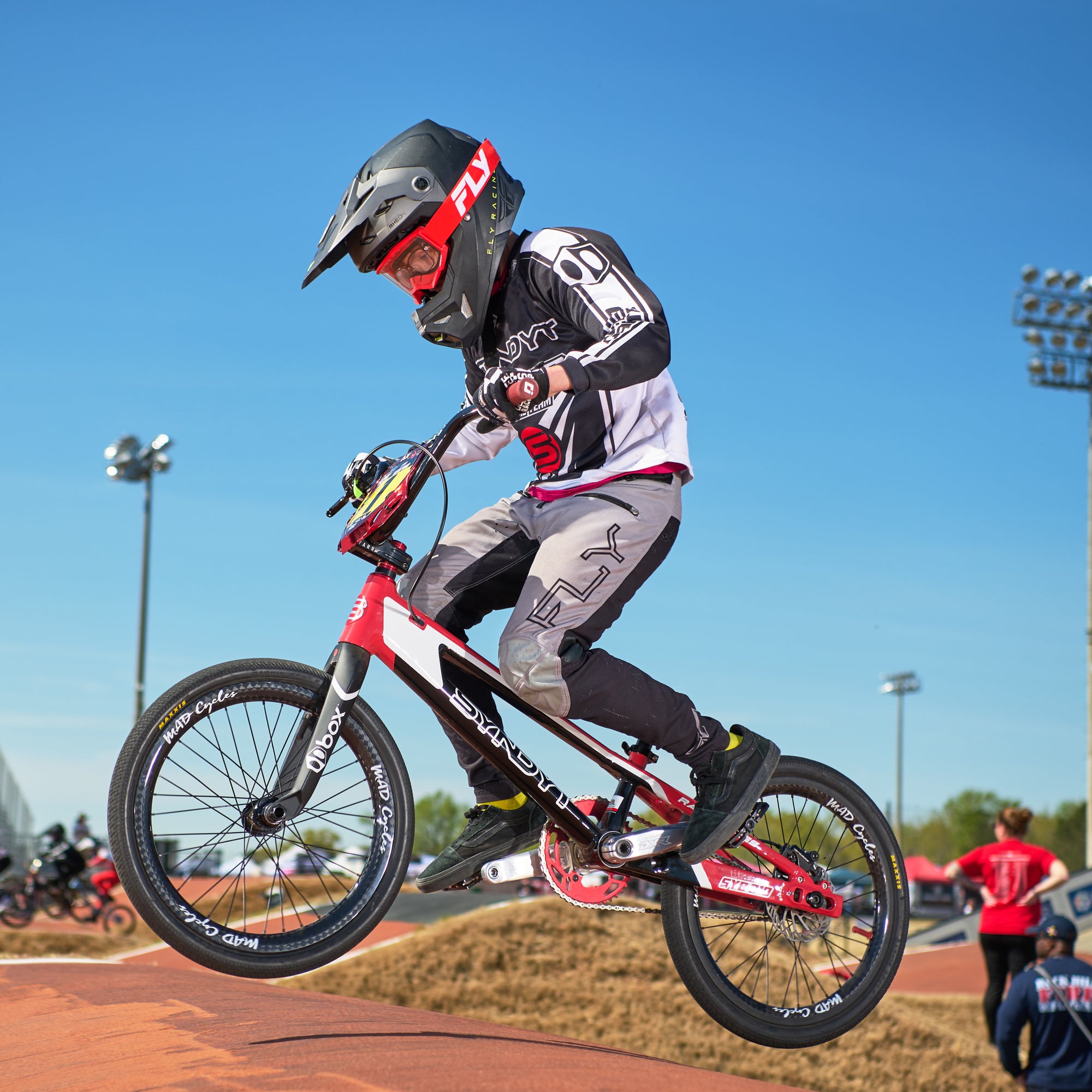 Syndyt 210 Pro XL BMX Racing Bike Frame – 21” Top Tube, 6061-T6 Aluminum (4.05 lbs), Tapered 42/52 Head Tube, B52 Tech BB, 10/15/20mm Hubs, 140mm Disc Brake,  Chain Tensioners – Red Bicycle Frame